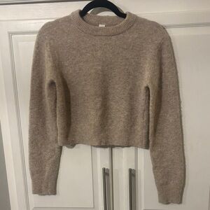 Lululemon Cozy Cropped Crewneck Women's Sweater - Taupe Sz Sm